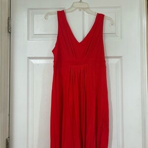 LOFT Vibrant Red Backless Dress